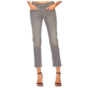 ZADIG & VOLTAIRE Jeans  25 Gray Ava Skinny Zip Slit Pockets Stretch Fray Hem